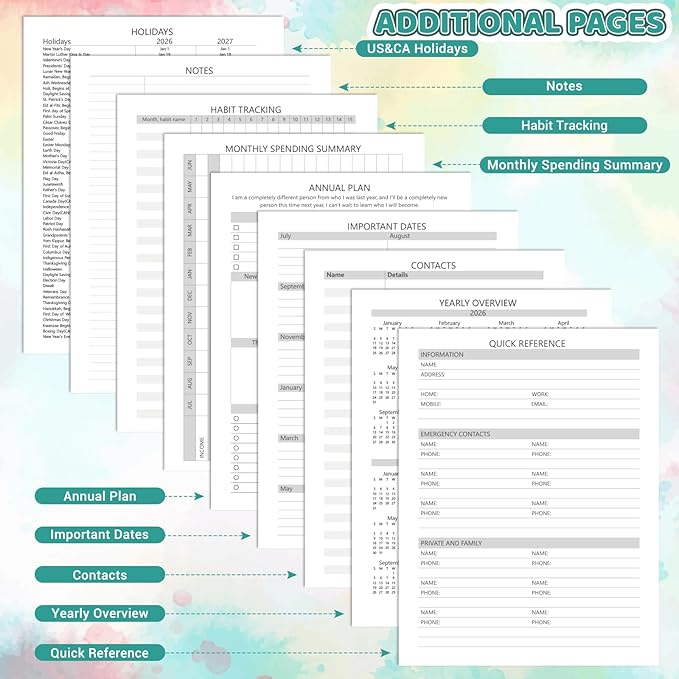 Academic Planner 2026-2027 (8.5" x 11") - Weekly & Monthly Planner (Jul. 2026 - Jun. 2027), Column View Calendar Organizers, Hardcover Agenda Book with Tabs for Office & School, Tree