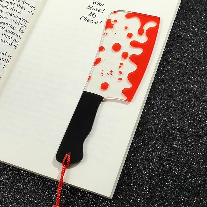 Horror Movie Knife Acrylic Bookmark, Gothic Character Dagger with Tassel,Book Lover Book Mark Halloween & Christmas Gift(4PC Knife)