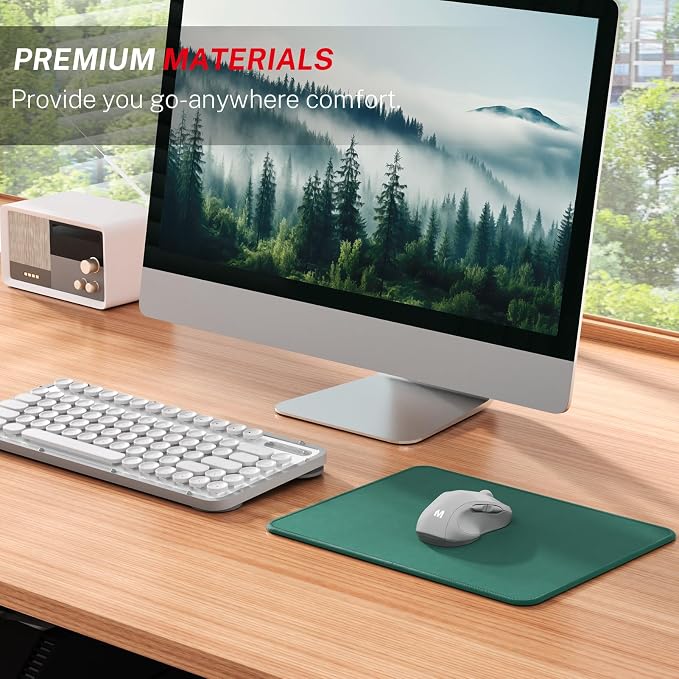 MROCO Essential Office & Gaming Mouse Pad, 8.5 x 11 Inch, Forest Green | Anti-Fray Stitched Edges, Functional and Stylish Pattern Design, Non-Slip Rubber Base, Water and Stain Resistant Protection