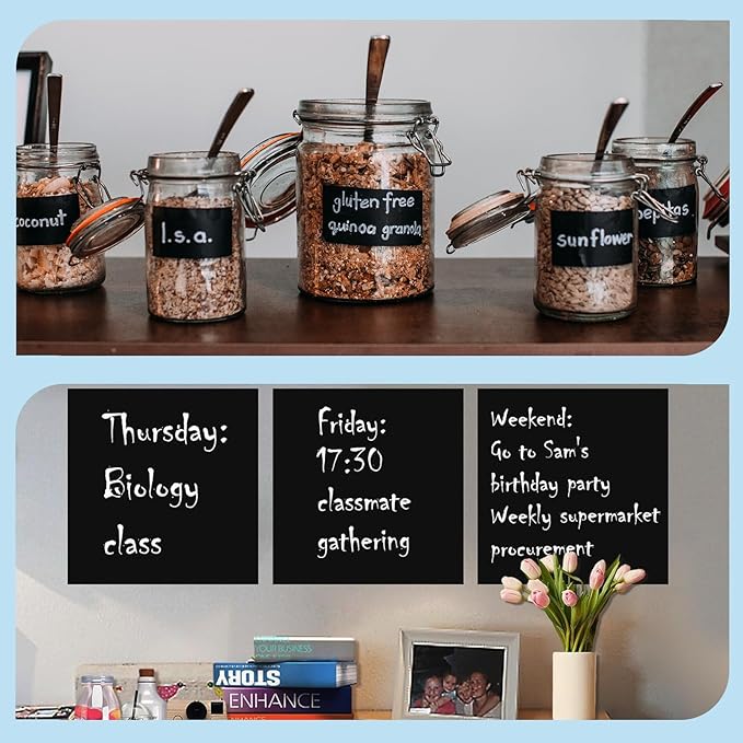 Trazzo Chalkboard Contact Paper Peel and Stick Chalk Board Wallpaper Roll Extra Large Chalkboard Paper for Wall Chalk Board Paint Blackboard