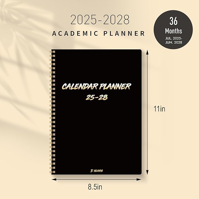 Monthly Planner 2025-2028, 2025 Calendar 36 Months Planner With Monthly Tabs, July 2025- June 2028, 8.5" x 11", 3 Years Academic Calendar Hard Cardboard Cover with Spiral Bound, Perfect for School & Office for Women & Men