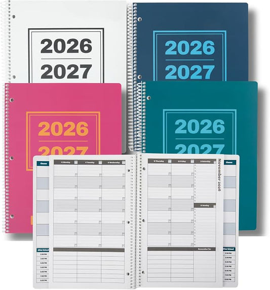 Order Out Of Chaos Academic Planner 2026-2027, Daily Weekly Monthly School Calendar, student planner 2026-2027, 8.5 x 11 Homework Organizer, july 2026-june 2027 Navy Blue School Agenda Book