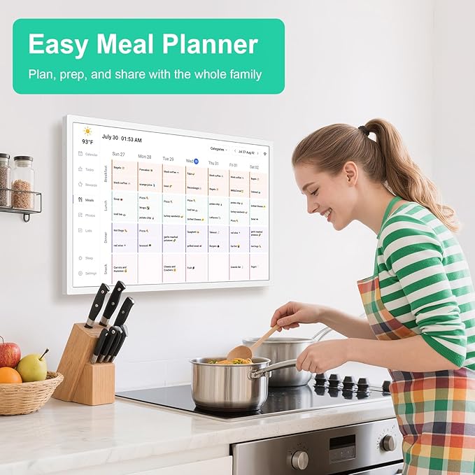 Digital Calendar, Smart WiFi Electronic Calendar&Chore Chart, IPS Touch Screen HD Display for Family Schedules, Share Moments Instantly from Anywhere (24)