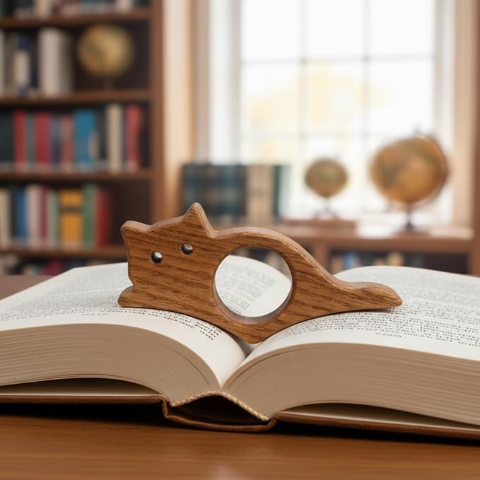 Book Page Holder, Book Lovers Gifts for Women, Smoothly Wood Cat Thumb Book Page Holder for Reading Accessories, Book Club Gift for Readers & Books Stuff