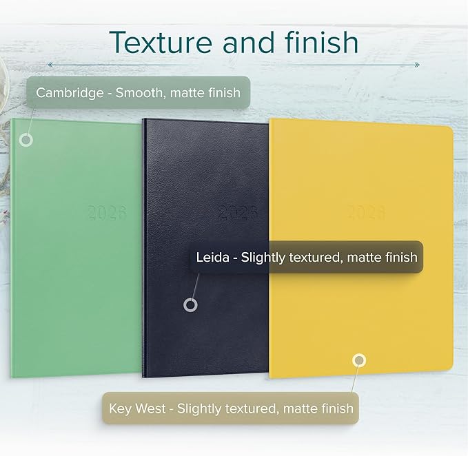 Harbor Large Weekly Monthly Planner 2025-2026, Calendar Planner & Notebook - Durable Faux Leather, 192 Pages, Softcover & Book Bound - Cambridge Burnt Orange - 9.75 x 7.5 "