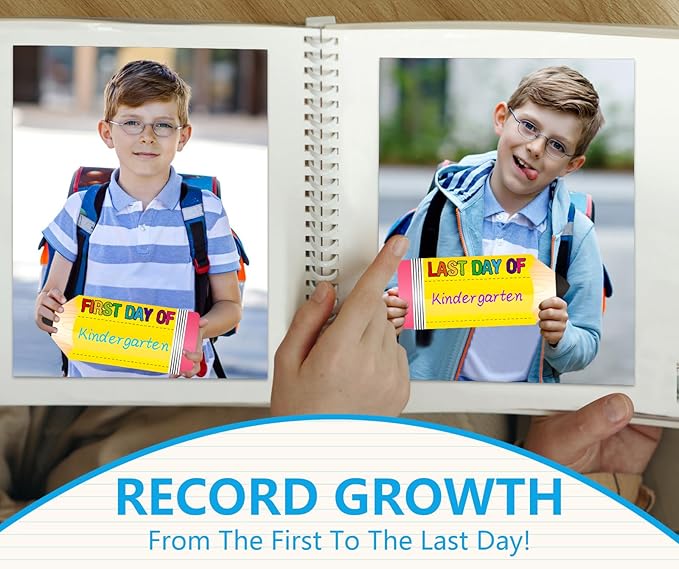 First Day of School Board Sign - Double Sided Pencil First and Last Day of Preschool Kindergarten Chalkboard Sign Reusable & Erasable Back to School Supplies Photo Prop Gift for Kids