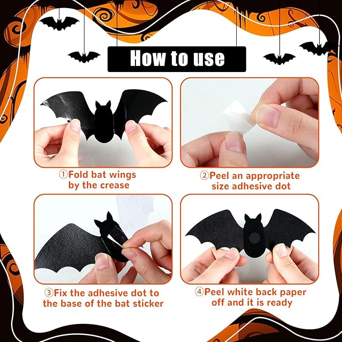 Halloween Bulletin Board Set 3D Halloween Bat Classroom Bulletin Board Pumpkin Castle Witches Paper Cutout Spooky Scary Decoration for Kid Holiday Home School Classroom Wall Chalkboard Decor