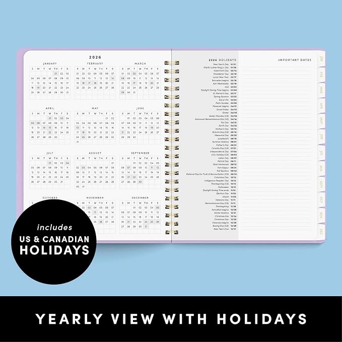 PAPERAGE 2026 Weekly & Monthly Planner, 12 Months, 9.2x11.2 in, Dark Green