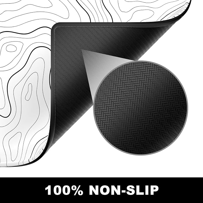 BOSOBO Large Mouse Pad, Desk Pad, XXL XL Extended Gaming Mouse Pad, Desk Mat for Office & Home, Long and Huge Keyboard Mat, Desktop Full Cover 35.5 x 15.7 Inches, Minimalist Abstract Lines