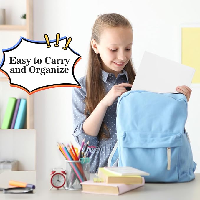 12-Pack Plastic Folders with Pockets and Prongs, 2-Pocket Poly Folders with 3 Fasteners Holds 8-1/2" x 11" Paper for School/Office/Home, White