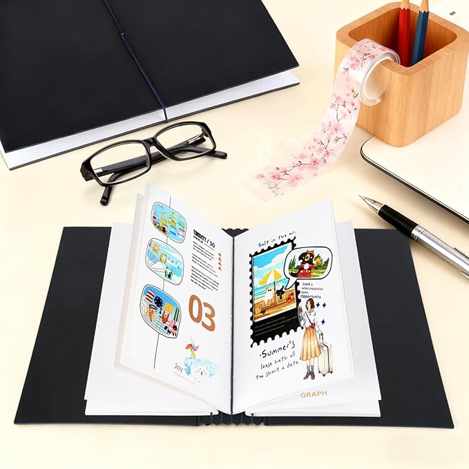 TN Planner Inserts Organizer Case, Holds 10 Travelers Notebook Refills with 10 Elastic Bands, Portable Regular TN Journal Notebooks Insert Storage