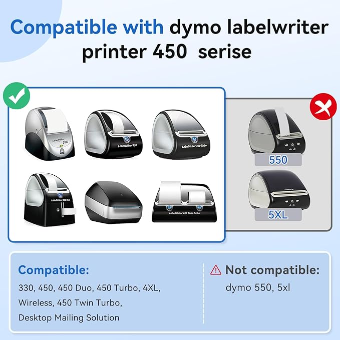 12 Rolls 1-1/8" x 3-1/2" Thermal Labels Replacement for DYMO LW 30252 Multipurpose Address Barcode Label Maker Refills for Label Writer 450, 450 Twin Turbo, 4XL Printers