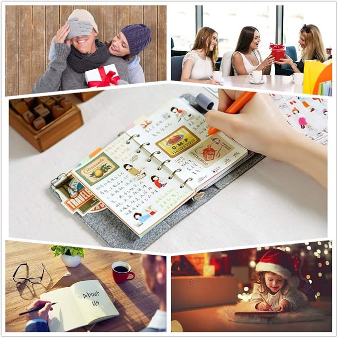 A7 Planner Refill,4 Pcs per Set, Todo List Paper, with Label Stickers Gift,Mini Binder Refills,6 hole/100gsm Thick Paper/4.84 x 3.23'', Harphia