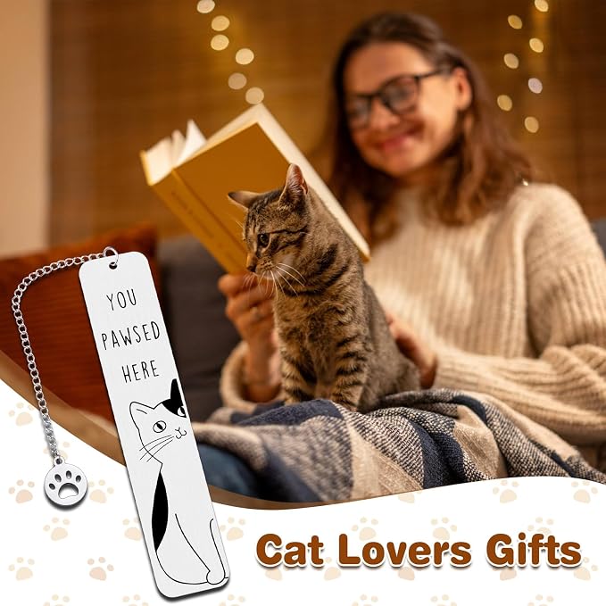 Cat Gifts for Women, Cat Lover Gifts Bookmark for Girls Boys Reader, Father's Day Dad Gift from Cats, Cute Bookmarks Birthday Graduation Gift for Cats Mom Book Lovers, Bookish Gift Reading Accessories