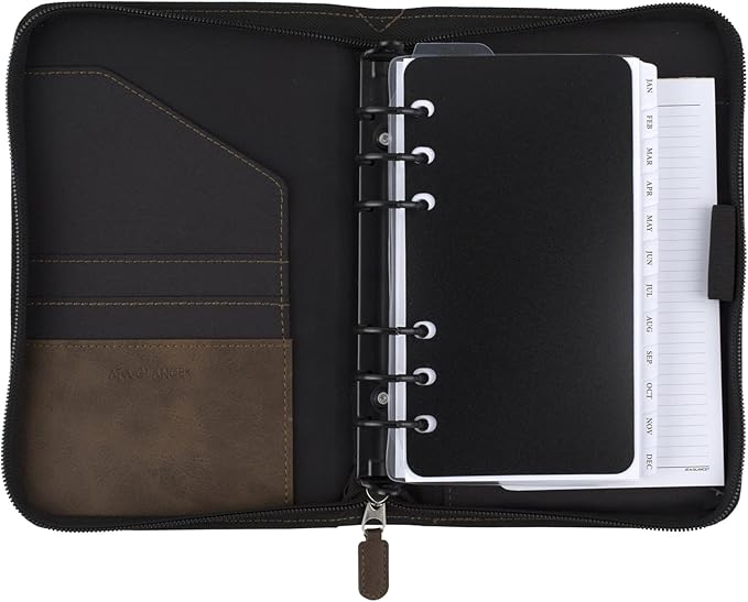 AT-A-GLANCE Simulated Leather Undated Starter Set, D43074 DAY-TIMER, Portable Size, Distressed Brown (033-0140-04)