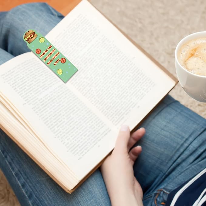 30 Pcs Cute Food Bookmarks for Kids Food Theme Bookmark Cartoon Bookmark for School Office Students Teens Book Reading Lovers Classroom Favors