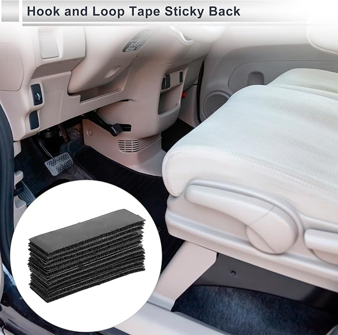 10 Pcs Universal Hook and Loop Tape Adhesive Back Double Sided Sticky-Back Home Office Phone Mount Adhesive Tape 0.79" x 2.76" Black