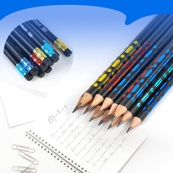 Pre-Sharpened Pencils #2 HB for Kids, School Number 2 Pencils with Latex-Free Erasers, Smooth Writing, Break-Resistant, Easy to Sharpen, Comfort Grip, Back to School Supplies, 12 Count