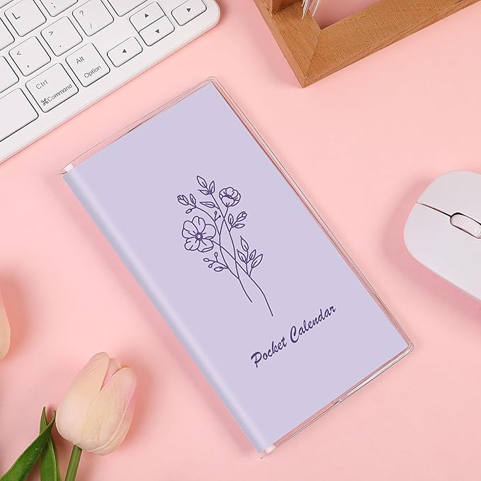 KONVINIT Pocket Calendar 2025-2027, Pocket Planner 2026-3.7" x 6.7" - Runs from July 2025 Until December 2027, Monthly Planner 2025-2027 with PVC Cover for Planning, Purple