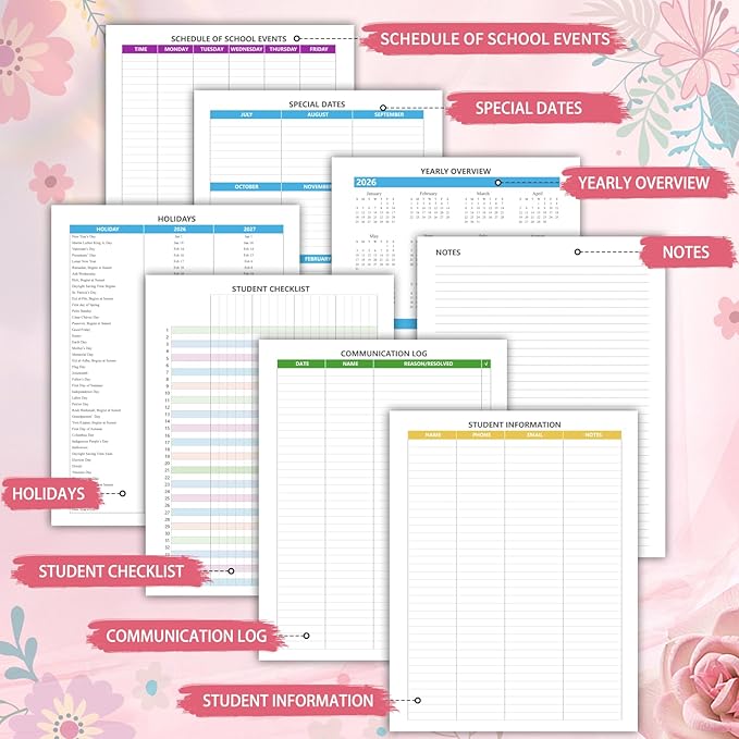 Teacher Planner 2026-2027, July 2026 to June 2027 Academic Year, 8.5" x 11" Lesson Planner Book for Teachers with Colorful Tabs, Teacher Calendar for Classroom or Homeschool, Hardcover, Black