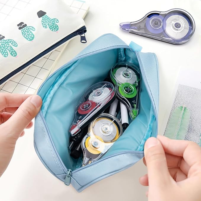 4 Pcs Colorful Correction Tape, 39.4 Ft White Wrong Out Tear-Resistant Bulk, Instant Corrections Easy To Use Applicator for School, Office, Note Taking, Journal (Tape Width 0.2 in, Clear)