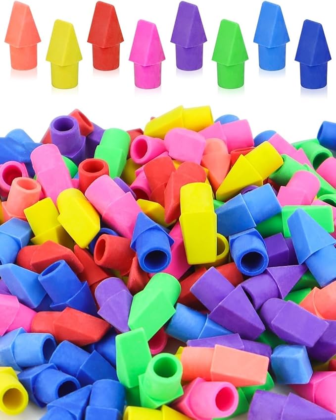 20PCS Colorful Pencil Eraser caps - Perfect as Pencil top Eraser for Students, Art Drawing, Teachers, and School or Office Supplies - Durable and Suitable for Both Kids and Adults