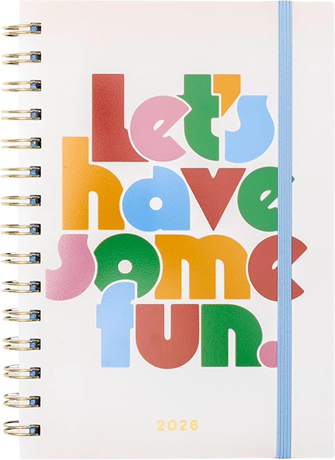 ban.do 12-Month Medium Daily and Weekly Planner Dated January 2026 - December 2026, Soft Cover Self Care Journal, Agenda with Monthly Calendar, Stickers, Art & Bonus Pages (Let's Have Some Fun)