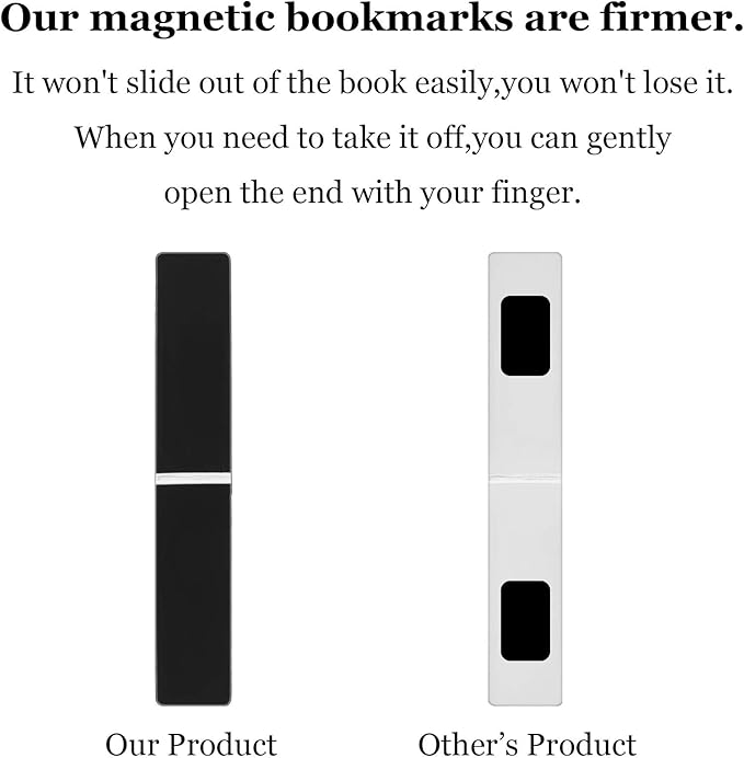 Zonon 30 Pieces Magnetic Bookmarks Assorted Magnetic Page Markers Set for Student Book Lovers Stationery Present Magnet Bookmarks Clips (Black and White)