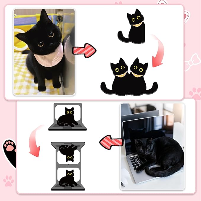 15Pack Cute Black Cat Bookmark Magnetic Bookmarks for Reading Women Men Kids Teacher Book Lovers Gifts, Unique Personalized Bookmarks Bulk Magnet Bookmark Clips Pretty Funny Novelty Page Book Markers