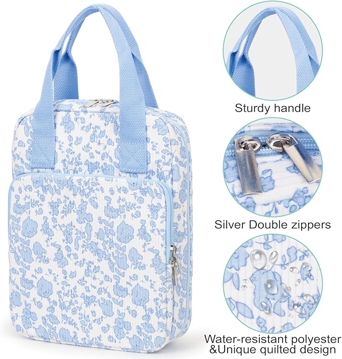 Bible Cover for Women, Bible Case,Carrying Bible Bag Scripture Case Church Bag Bible Protective with Font & Back Zippered Pocket