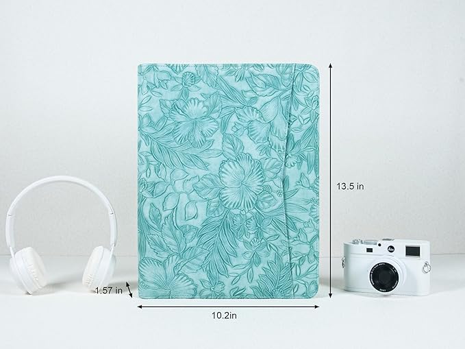 Calfinder Personalized Portfolio for Women&Men, Free Name Engrave,Customized Leather Padfolio with Logo or Name, Business Portfolio with A4 Writing Pad Holder for Resume,Interview
