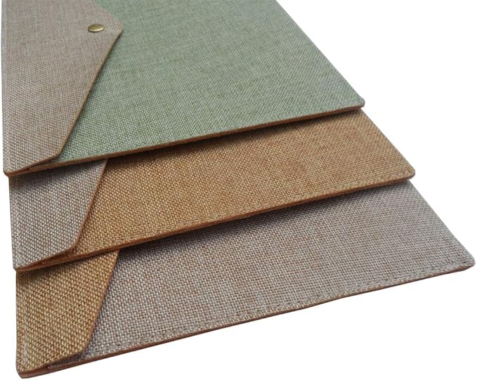 Durable A4 File Folder Document Holder Portfolio Envelope Felt Folder Case with Snap Closure Set of 2 Beige and Brown