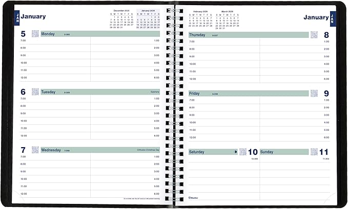Blueline® 2026 Plan & Link™ Essential Weekly Planner, Appointment Book, 12 Months, January to December, 9.25" x 7.25", Black (C5275.81T-26)
