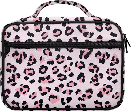 Leopard Pink Pattern Bible Covers for Women & Men, Bible Case and Organizer Bible Carrying Case with Zippered Pocket Bible Protective Bag
