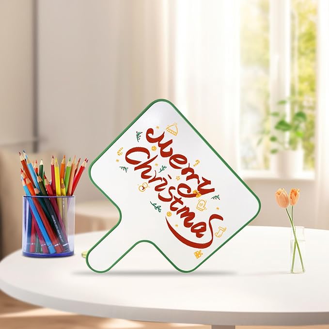 6 Pack Dry Erase Answer Paddles 10''x 8'' - Double Sided Handheld Mini Whiteboards with 6 Colorful Erasers Voting Auction Boards Small Writing Board for Office Classroom Teacher Supplies and Games
