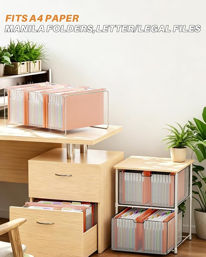 Ansook Hanging File Folders Legal Size, 7-Pocket Accordion Organizer with 1.2" Expansion, Hanging Folders for Filing Cabinet, Expandable File Folder Organizer Designed for Bulky Files, Medical Chart