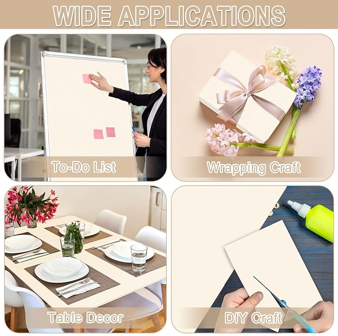 Cream Bulletin Board Roll Reusable Waterproof Erasable Cream Non-Woven Fabric Bulletin Board Roll Wrinkle Resistant Background Poster for Home School Classroom Decor Wrapping DIY Crafts 15.7" x 40ft