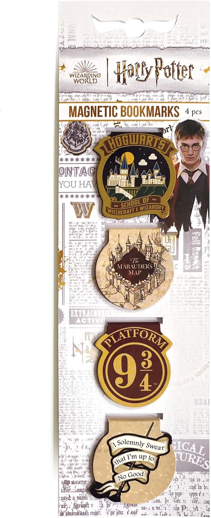 Paper House Productions Harry Potter Set of 4 1" Magnetic Die-Cut Page-Top Bookmarks - Favorite Symbols