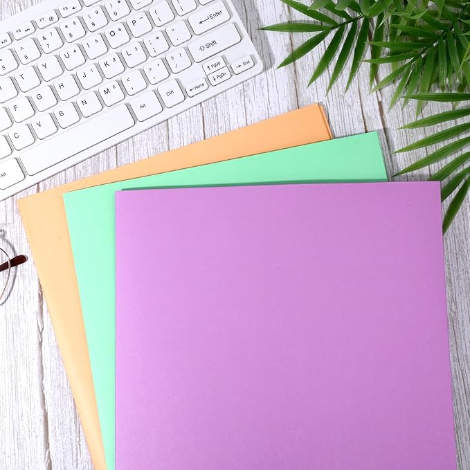 3 Pcs Tri Fold Folder 3 Prong Folders with Pockets and Prongs, Tri Fold Folders with Prongs 3 Pockets Folder for A4 Paper School Office College Home Supplies Fit 8.5 x 11 Inch Letter Size(Pastel)