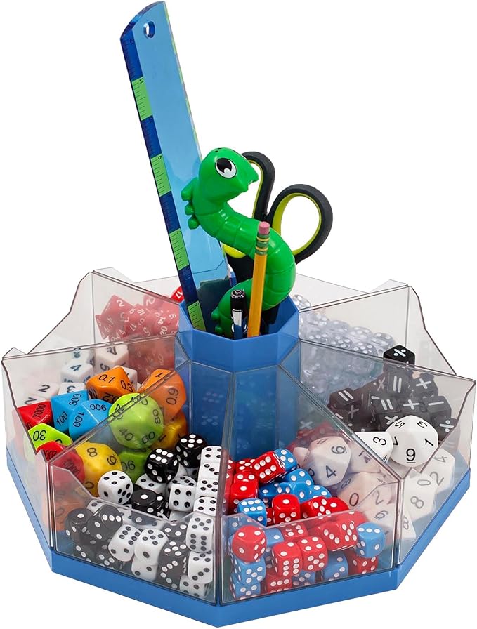 Junior Learning: Classroom Caddie - Blue - 360 Spinning Class & Desk Organizer, Holds 8 Removable Compartment Trays, Store Art & Writing Supplies