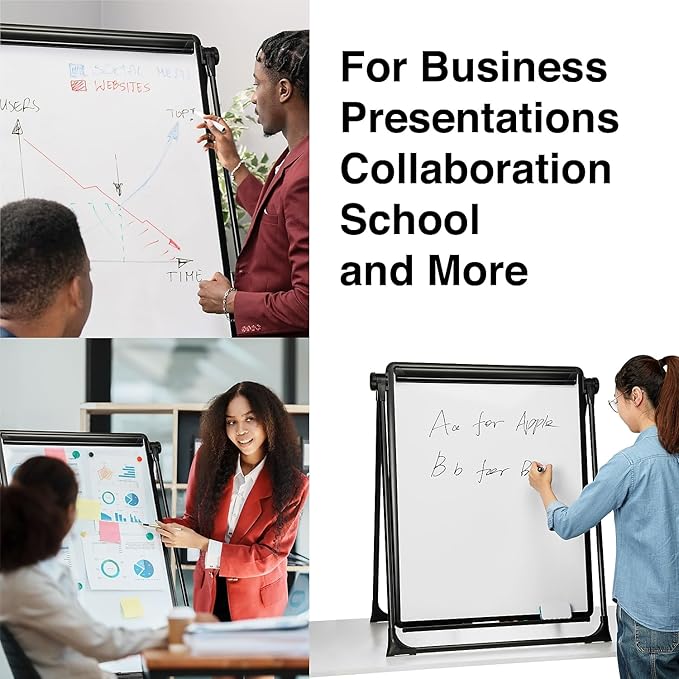 Staples Whiteboard/Flip Chart Easel, Black Frame