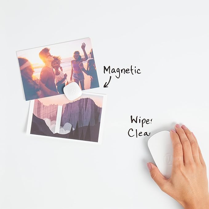 U Brands Magnetic Dry Erase Board White Board, 30" x 20", Modern White Wood Style Pin-It Frame, Includes Marker and Magnet