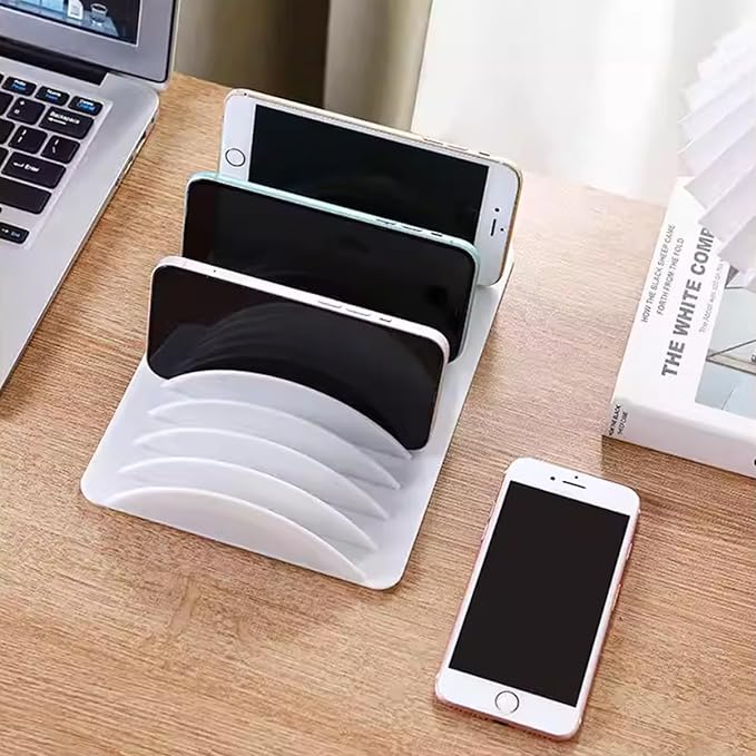 2 PCS Cell Phone Holder for Classroom, 24-Grid White Multiple Desktop Phone Storage Organizer Rack for Office School Classroom