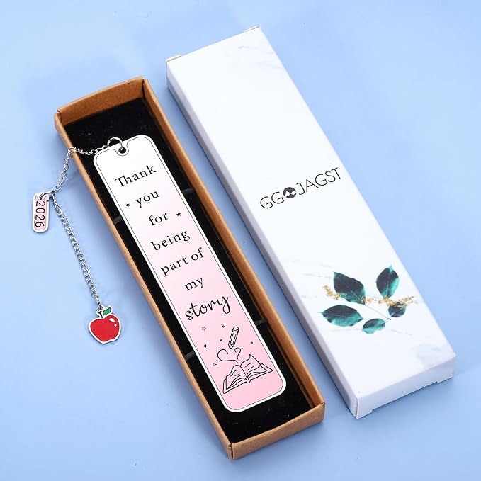 Teacher Appreciation Gifts, Teacher Must Haves - Teacher Pink Bookmark, Best End of Year Teachers Gifts from Students, Retirement Presents for Women Teachers Thank You for Being Part of My Story