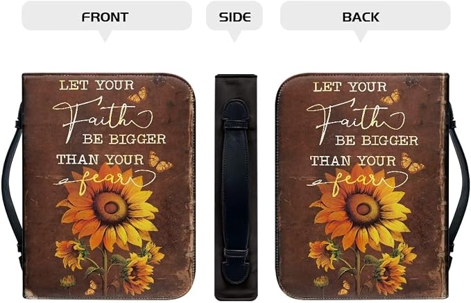 Sunflower Fall Women Bible Carrying Case - Multi-Purpose Bible Carrier - Lightweight Bible Cover for Woman - Large Size