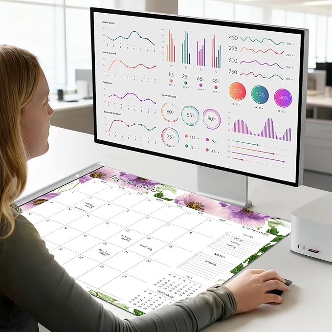 Desk Calendar 2026-2027 - Large 22x17 Monthly Calendar, 18 Month Desk Top Calendars (Jan 2026–Jun 2027) Teacher & Office Desk Calendars Organizer (white, 22 * 17)
