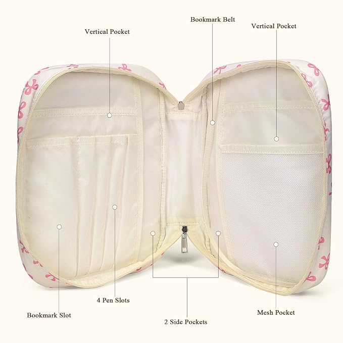Floral Bible Cover Case for Women, Aesthetic Large Carrying Case, Quilted Bible Tote Bag Organizer Study Supplies
