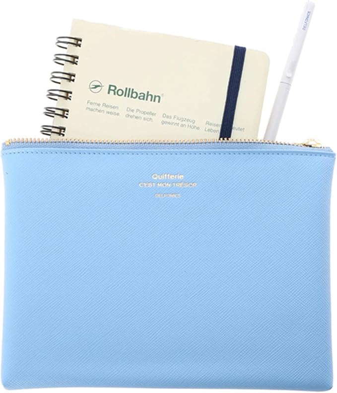 Delfonics Quitterie Pouch, 6.7 in. x 5.1 in. (Turquoise Blue) / medium