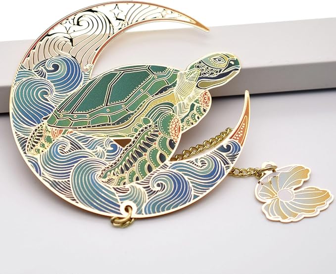 BLBMH Metal Turtle Bookmarks for Women | Ocean Animal Bookmark for Book Lovers | Cute Sea Turtle Page Marker | Unique Graduation Birthday Gift - Turtle