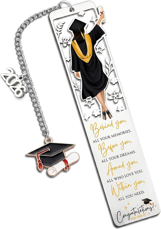 Graduation Gifts - 2026 High School, College Graduation Gifts for Women Her - Gift Ideas for Graduates - Class of 2026 Congrats Grad Inspirational Bookmark with Box